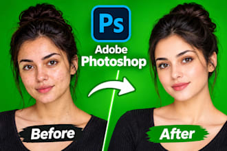 do adobe photoshop editing, photo retouching, and  remove background