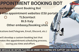 code an appointment bot for US visa web, tls bot, bls italy bot, booking bot