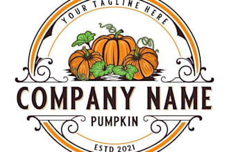design creative pumpkin logo with unlimited revision