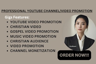 do professional top christian youtube video promotion channel promotion