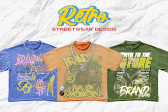 design retro streetwear graphics inspired by vintage culture