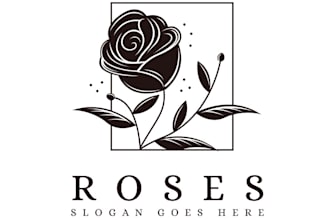 design modern rose flower logo for your company