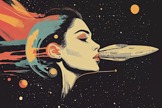design spaceship, sci fi illustration