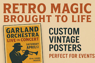 design authentic vintage posters with retro style flair