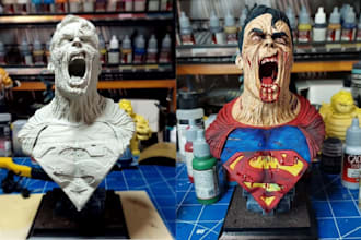print and paint anime figures miniatures, dioramas, busts, statues, tabletop dnd