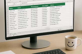 do data entry, excel formulas, cleanup and formatting in ms excel