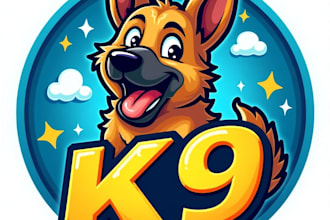 design high quality esport k9 dog mascot logo with fastest delivery