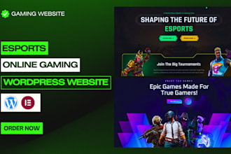 build wordpress online gaming website, esport website or tournament website