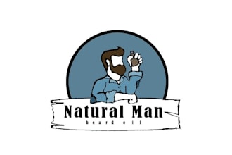make professional bearded man logo for natural man beard oil