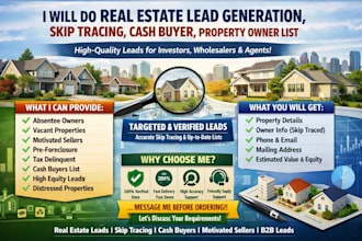 do real estate lead generation, skip tracing, cash buyer, property owner list