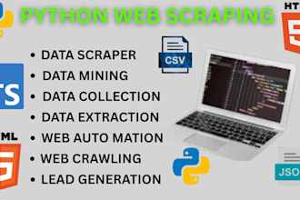 scrape data and develop custom bots for any web task