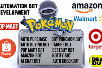 do custom auto purchase bots for pokémon, shopify, amazon and more