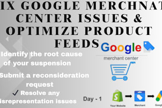 fix google merchant center fix suspention misrepresentation shopping ads