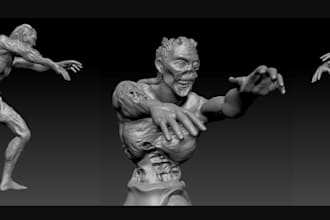 sculpt 3d character, mesh, fix topology, uv map,ue5 game character, roblox game