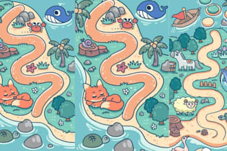 create detailed 2d map , vector map illustration