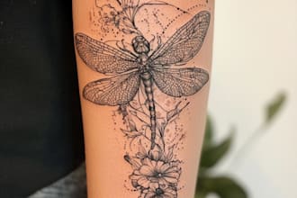 do premium trash polka design , sleeve tattoo