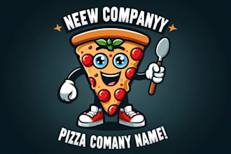 design pizza mascot logo with creative concepts