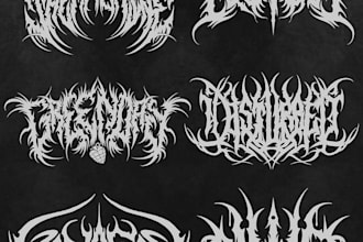 create black, death metal, grindcore deathcore band logo