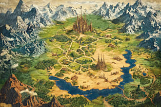 make your professional fantasy world, regional, city map