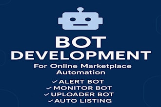 build facebook marketplace bot, alert bot monitor bot uploader bot auto listing