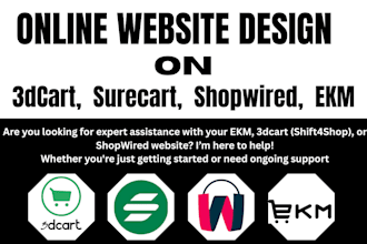 design ekm 3dcart shopwired website shopify ecwid wordpress store customization