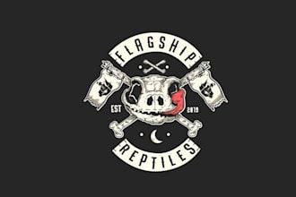design iconic beautiful badass pirate ship logo