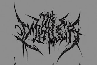 create death, black metal, grindcore, hardcore band logo