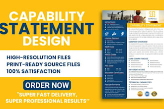 design government capability statement, capability statement design