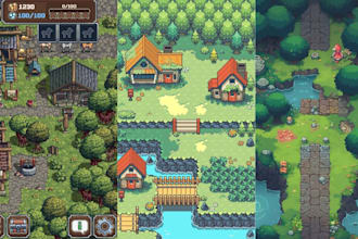 design pixel top down tileset, rpg art, tile map, sprite sheet, background