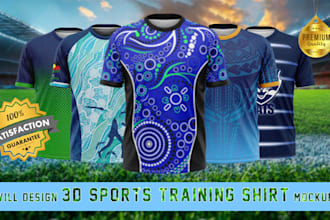 do custom 2d 3d sports training shirts mockup