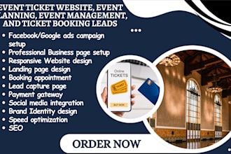 event ticket website event planning event management ticket booking leads