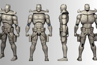 3d articulated figure, 3d action figure, 3d articulated animal for 3d printing