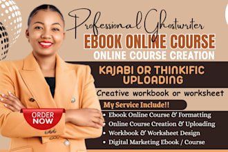 create engaging ebook and digital course content for kajabi, thinkific uploading