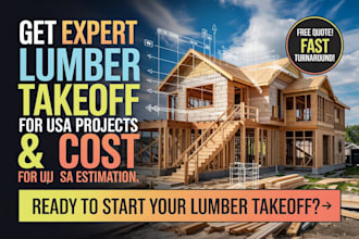 provide wood framing, drywall, lumber material takeoff, and cost estimation