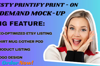 do etsy printify mockup design print on demand mug tshirt etsy listing ranking