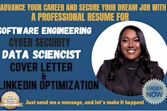 write data science, data engineer, business analyst, cybersecurity resume