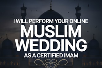 perform your online muslim wedding as a certified imam