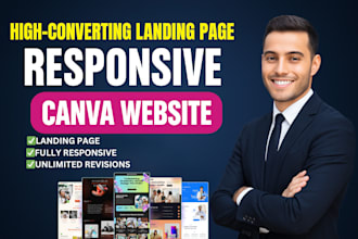 design a professional canva website or landing page for your brand