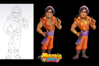 design stylized 3d character models from a concept art or 2d sketch illustration