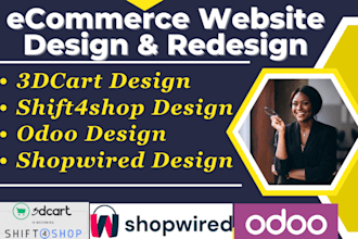 design develop 3dcart shift4shop website shopwired odoo payhip ecommerce store