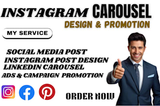 design instagram linkedin carousel socail media post ads content promotion