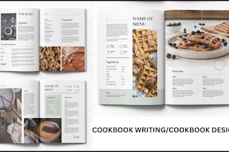 write and design quality cookbook recipes, cookbook formatting, cookbook writer