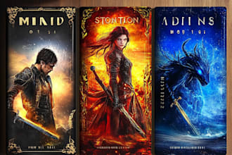 create an epic fantasy book cover design or ebook cover