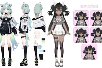 design and rig vtuber model live2d model anime style for streaming