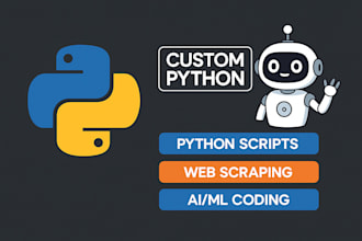 create custom python bot, automation script, web scraping, task automation, api