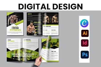 design product catalogue brochure handbook training manual canva book design