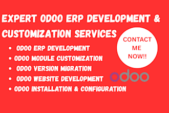 build migrate develop odoo erp customization module website development