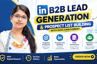 do b2b lead generation, linkedin leads, email list building with data enrichment
