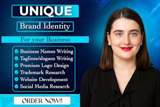 create your business name, slogan, logo and brand identity