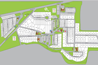 create rendering of rv park, tiny house community, campground, storage facility
